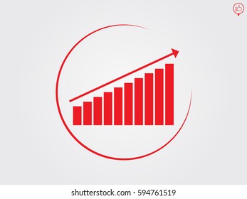 business growth, chart, icon, vector illustration eps10