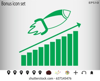 business growth, chart, icon, vector illustration eps10