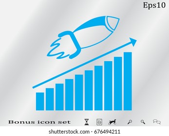 business growth, chart, icon, vector illustration eps10