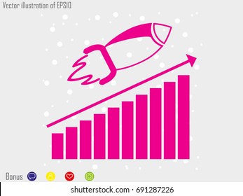 business growth, chart, icon, vector illustration eps10