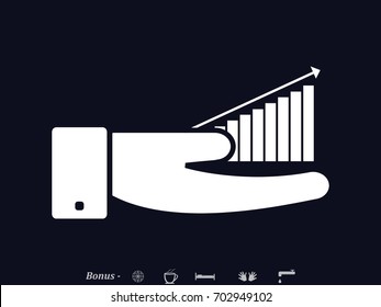 business growth, chart, icon, vector illustration eps10