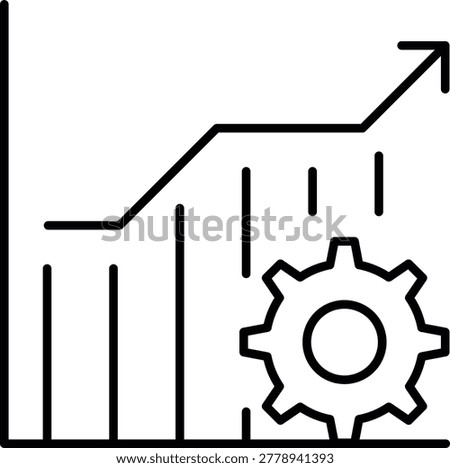 Business growth chart optimization ai assistant line icon minimal