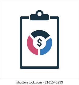 Business growth, chart, report icon. Vector illustration.