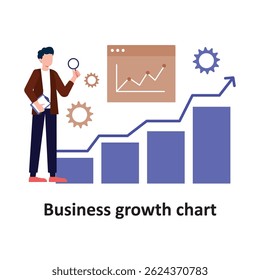 Business growth chart Vector Icon which can easily modify or edit

