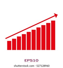business growth chart vector icon, eps10
