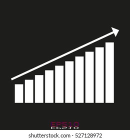 business growth chart vector icon, eps10