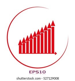 business growth chart vector icon, eps10