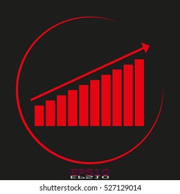 business growth chart vector icon, eps10
