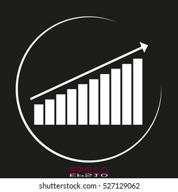 business growth chart vector icon, eps10