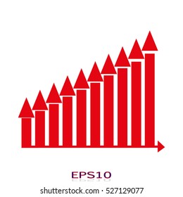 business growth chart vector icon, eps10