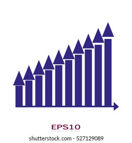 business growth chart vector icon, eps10