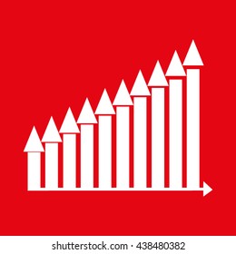 business growth chart vector illustration
