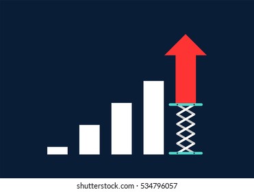 Business growth concept flat design, vector illustration