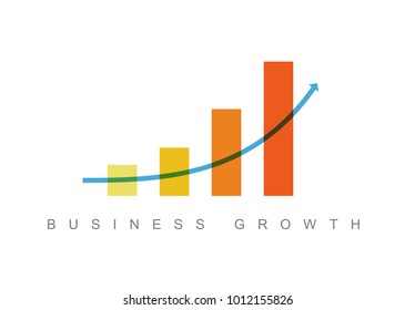 Business growth concept flyer template illustration with a graph