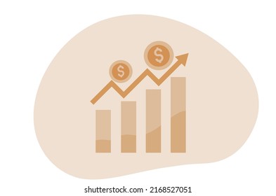 Business growth concept. graph arrow rising up. Business investment profit, achievement  and success vector illustration