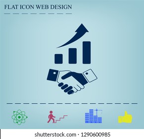 Business growth concept. Handshake with graph stock.