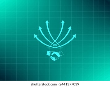 Business growth concept. Handshake with graph stock.