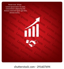 Business growth concept. Handshake with graph stock.