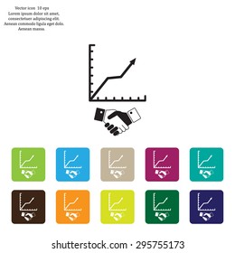Business growth concept. Handshake with graph stock.