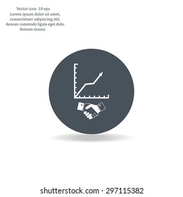 Business growth concept. Handshake with graph stock.