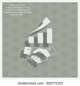 Business growth concept. Handshake with graph stock.