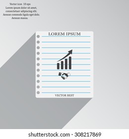 Business growth concept. Handshake with graph stock.