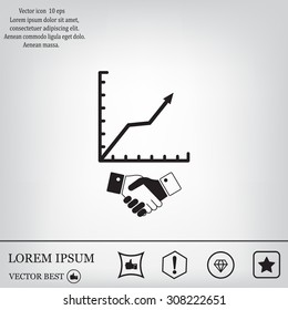Business growth concept. Handshake with graph stock.