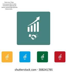 Business growth concept. Handshake with graph stock.