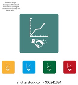 Business growth concept. Handshake with graph stock.