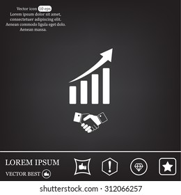 Business growth concept. Handshake with graph stock.