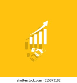 Business growth concept. Handshake with graph stock.