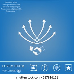 Business growth concept. Handshake with graph stock.