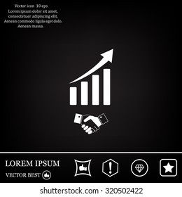Business growth concept. Handshake with graph stock.