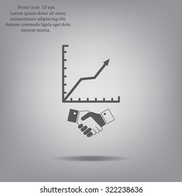 Business growth concept. Handshake with graph stock.