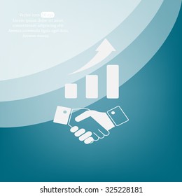 Business growth concept. Handshake with graph stock.