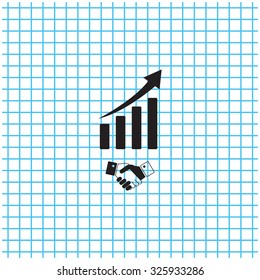 Business growth concept. Handshake with graph stock.