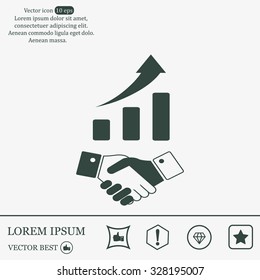 Business growth concept. Handshake with graph stock.