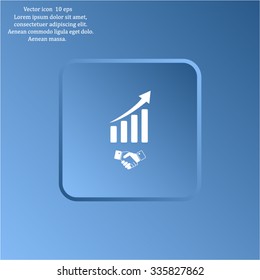 Business growth concept. Handshake with graph stock.