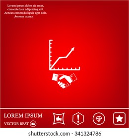 Business growth concept. Handshake with graph stock.