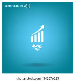 Business growth concept. Handshake with graph stock.