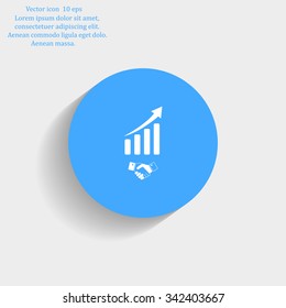 Business growth concept. Handshake with graph stock.