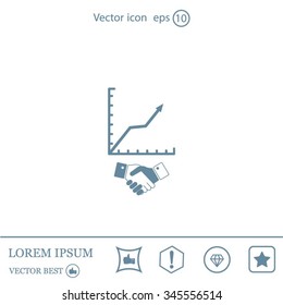 Business growth concept. Handshake with graph stock.