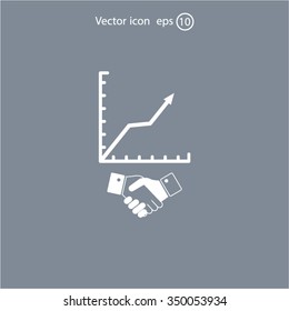 Business growth concept. Handshake with graph stock.