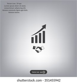 Business growth concept. Handshake with graph stock.