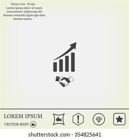 Business growth concept. Handshake with graph stock.