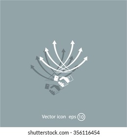 Business growth concept. Handshake with graph stock.