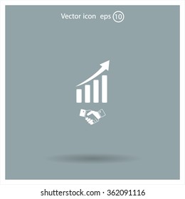 Business growth concept. Handshake with graph stock.