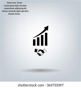 Business growth concept. Handshake with graph stock.