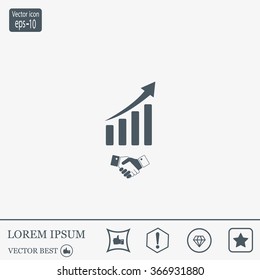 Business growth concept. Handshake with graph stock.