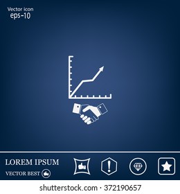 Business growth concept. Handshake with graph stock.